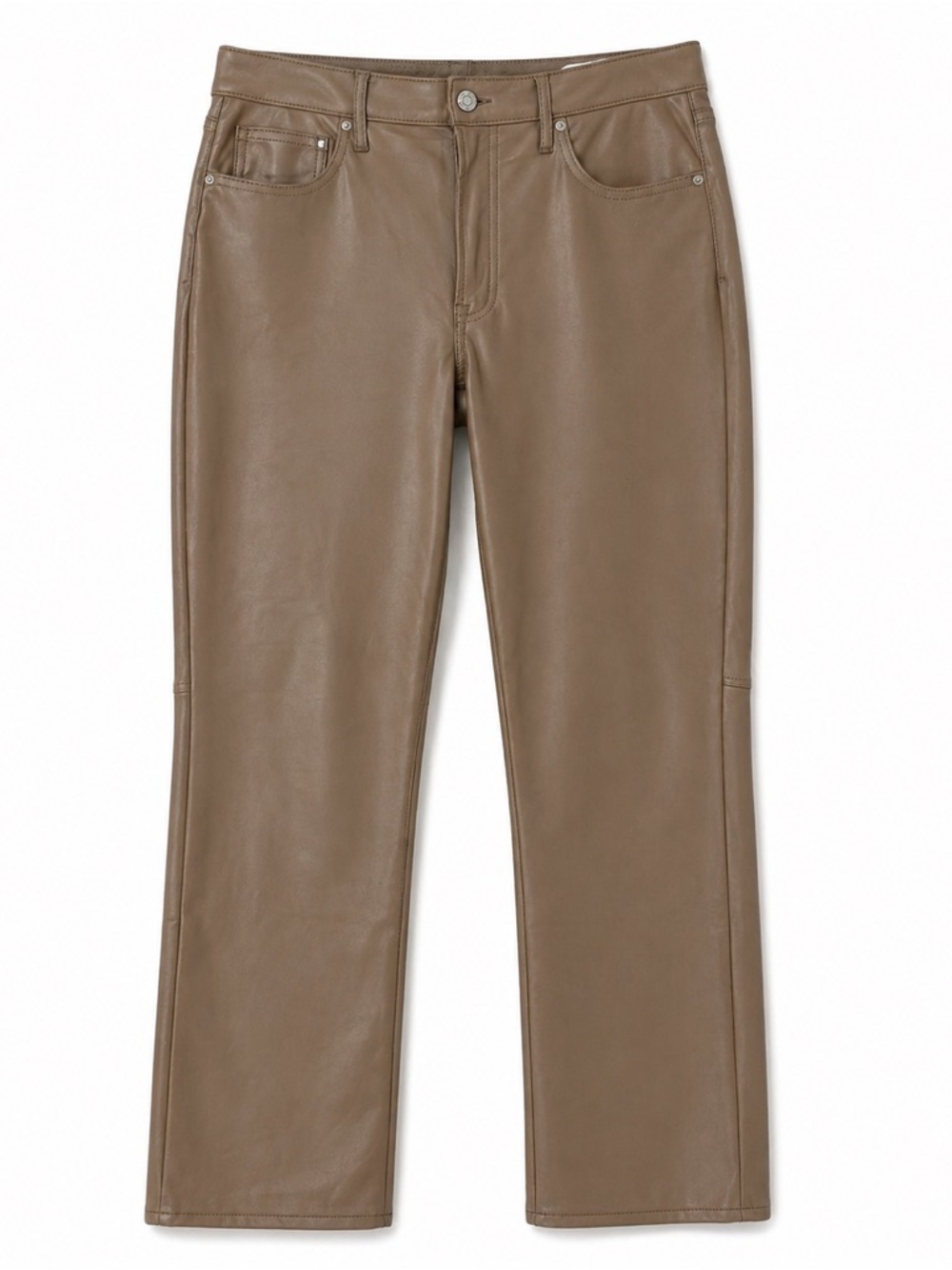 ✨ GAP High-Rise Vegan Leather Slim Pants – Camel | Size 12 ✨ - Picture 2 of 11